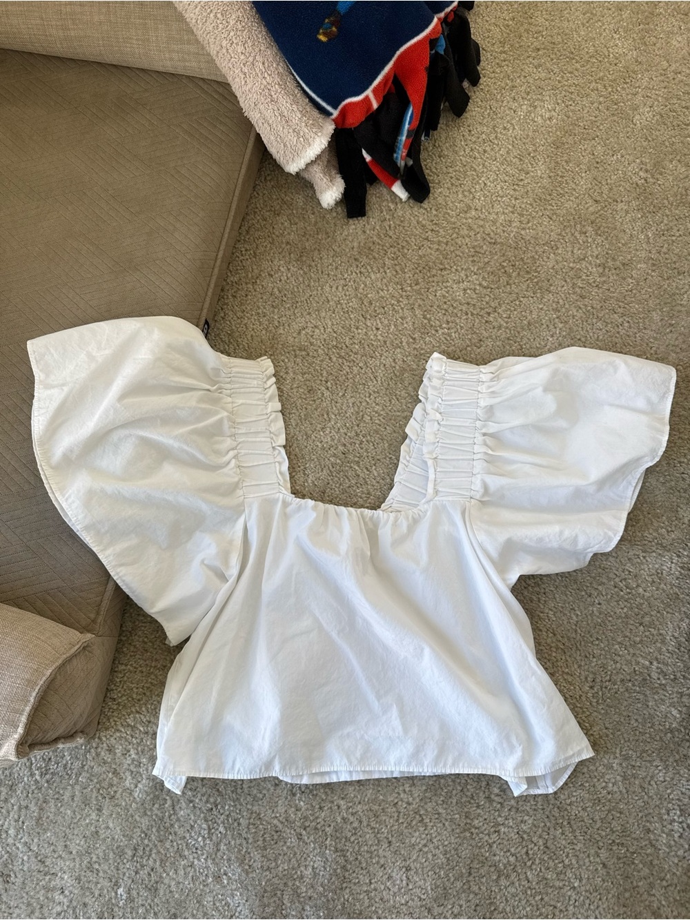 Zara White 100% cotton blouse